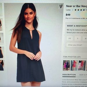 NWT Lulus Navy Blue Shift Dress XS